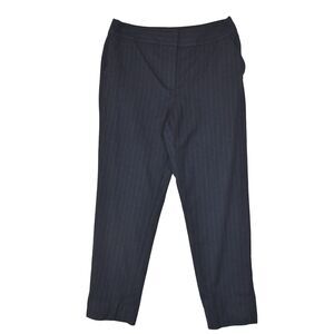 Talbots Gray Pinstripe 96% Wool Pants Size 8 Ankle Businesscore Preppy Classic